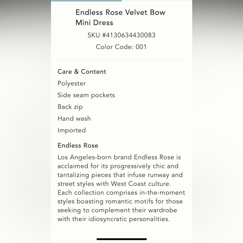 Anthropologie NWT Endless Rose Velvet Bow
Mini Dress size S. - Picture 6 of 16
